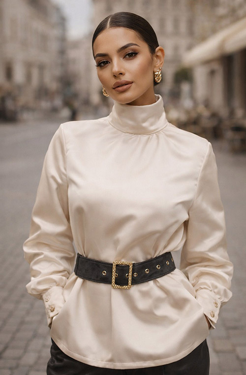 Outfit blusa raso elegante